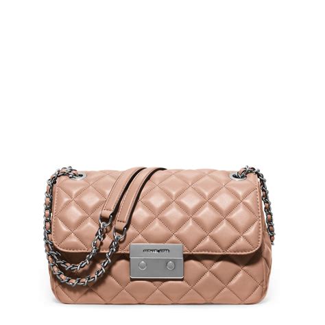 michael kors sloan chain large pink shoulder bags|michael kors leather shoulder bag.